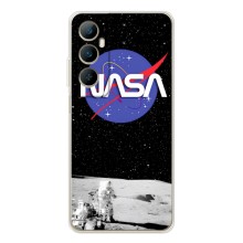 Силиконовый бампер с принтом "Наса" на Realme C66 – Nasa на луне