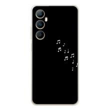 Чехол с картинками на черном фоне для Realme C66 – Ноты