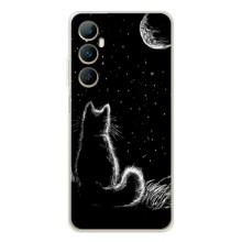 Чохол з принтом для Realme C66 (AlphaPrint) Модні коти (Котик і місяць)
