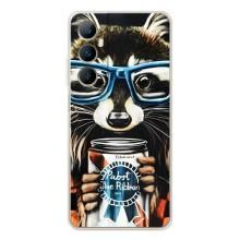 Чехол с принтом для Реалми С66 - (Прикольные) (AlphaPrint) (Енот с банкой)