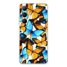 Чехол с принтом для Реалми С66 - (Прикольные) (AlphaPrint) (Яркие бабочки)