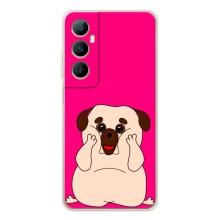 Чехол (ТПУ) Милые собачки для Realme C66 – Веселый Мопсик