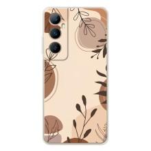 Чохол з квітковим принтом на Реалмі С66 (Коричневі квіти)
