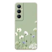 Чохол з квітковим принтом на Реалмі С66 (Квіти на зеленому)