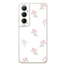 Чохол з квітковим принтом на Реалмі С66 (Рожеві квіти)