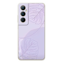 Чехол цветочный дизайн для Realme C66 – Монстера фиолетовая