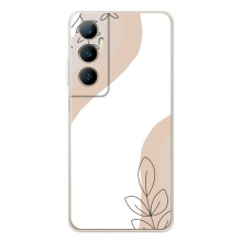 Силиконовый чехол с принтом в цветах на Realme C66 – Нюдовый дизайн