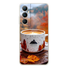 Чехол с уникальным дизайном «Осень с кофе» для Realme C66 – Кофе на природе