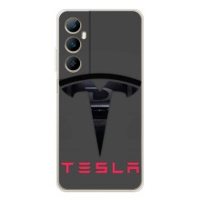 Силиконовый бампер с картинкой машины на Realme C66 – Logo TESLA
