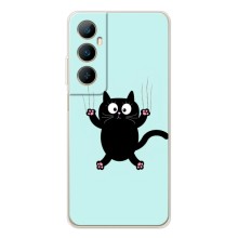Силиконовый чехол с котиком для Realme C66 (Падающий кот)