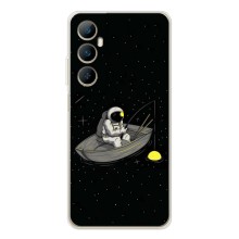 Силиконовый Чехол с принтом "Космонавты" на Realme C66 – Космонавт на рыбалке