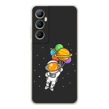 Силиконовый Чехол с принтом "Космонавты" на Realme C66 – Космонавт с шариками