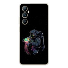 Силиконовый Чехол с принтом "Космонавты" на Realme C66 – В руках земля