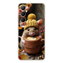 Печатный чехол «Зверята с кофе» для Realme C66 – Медведь с кофе