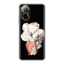 Чехлы (ART) Цветы на Realme C67 (VPrint) (Белые цветы)