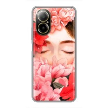 Чехлы (ART) Цветы на Realme C67 (VPrint) (Глаза в цветах)