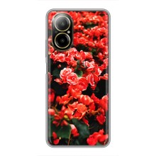 Чехлы с Цветами для Realme C67 (VPrint) (Цветы красные)