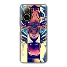 Чехлы с изображением разных животных для Realme C67 (Яркий Тигр)