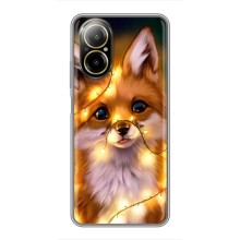 Чохли з картинкою Лисичка для Realme C67 (VPrint) (Лисичка в гірляндах)