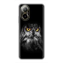 Чохли з принтом СОВИ для Realme C67 – Сова на чорному
