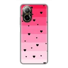 Чехлы с тематикой "Маленькие Сердечки" на Realme C67 (Чорные сердечки)