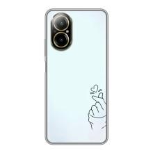 Чехлы (Знак сердечка) на Realme C67 – Сердце на голубом