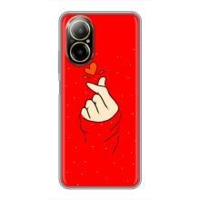 Чехлы (Знак сердечка) на Realme C67 – Сердце на красном