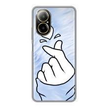 Чехлы (Знак сердечка) на Realme C67 – Сердечка знак