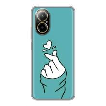 Чехлы (Знак сердечка) на Realme C67 – Сердечко на бирюзовом