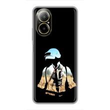 Силиконовый чехол с картинкой "Герой Pubg" на Realme C67 – Пубг мен