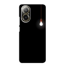 Чехол с картинками на черном фоне для Realme C67 (Лампочка)
