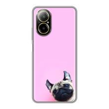 Бампер для Realme C67 с картинкой "Песики" – Собака на розовом