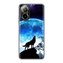 Чехол с Волком на Realme C67 – Воет на луну