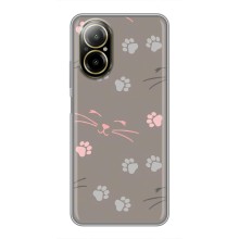 Чохол з малюнком кіт на Realme C67 (Лапи і вуса)