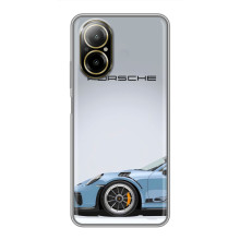 Чохол з авто Порше для Realme C67 – Блакитний Порше