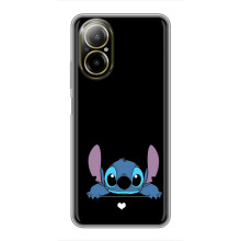 Чехол с принтом Стич на Realme C67 (Стич на черном)