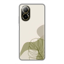 Силиконовый чехол с принтом в цветах на Realme C67 – Монстера зелёная