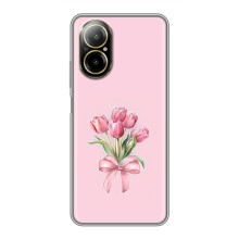 Чохол з розовим принтом для Realme C67 (Букет квітів)