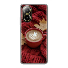 Чехол с уникальным дизайном «Осень с кофе» для Realme C67 – Кофе на пледе