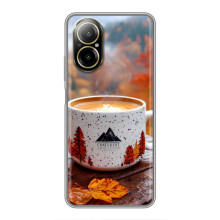 Чехол с уникальным дизайном «Осень с кофе» для Realme C67 – Кофе на природе