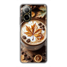 Чехол с уникальным дизайном «Осень с кофе» для Realme C67 – Пряный кофе