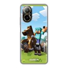 Чехлы для Realme C67 (Персонажи Майн Крафт) – На коне