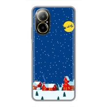 Силиконовый бампер на рождество для Realme C67 – Город в снегу