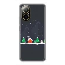 Силиконовый бампер на рождество для Realme C67 – Город зимний