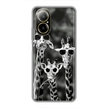 Силіконовий чохол з КАРТИНКАМИ літо для Realme C67 (AlphaPrint) (Жирафи в окулярах)