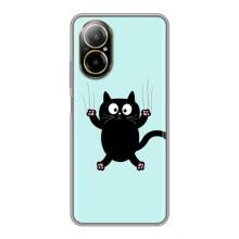 Силиконовый чехол с котиком для Realme C67 – Падающий кот