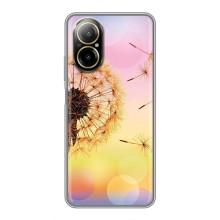 Силиконовый Чехол с одуванчиками на Realme C67 – Цветок-одуванчик