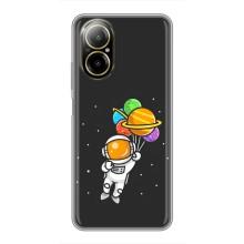 Силіконовый Чохол з принтом "Космонавти" на Realme C67 – Космонавт з кульками