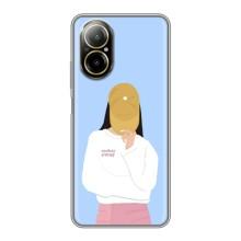 Силиконовый Чехол на Realme C67 с картинкой Стильных Девушек – Желтая кепка