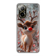 Яркий чехол для Realme C67 с Зимними Оленятами
